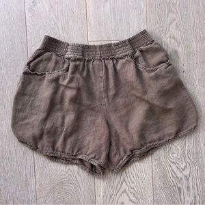 Linenfox 100% Linen Shorts in Cacao Women’s Size S-M